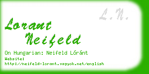 lorant neifeld business card