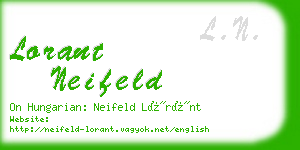 lorant neifeld business card